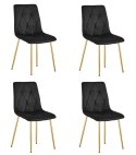 Krzesło LIBRA - czarny aksamit / nogi kolor złoty x 4