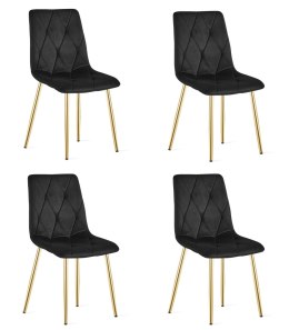 Krzesło LIBRA - czarny aksamit / nogi kolor złoty x 4