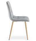 Krzesło LIBRA - jasny szary aksamit / nogi kolor drewna x 1