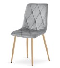 Krzesło LIBRA - jasny szary aksamit / nogi kolor drewna x 1
