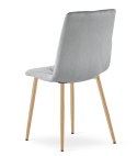 Krzesło LIBRA - jasny szary aksamit / nogi kolor drewna x 2