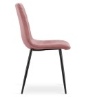 Krzesło TURIN - różowy aksamit / nogi czarne x 2