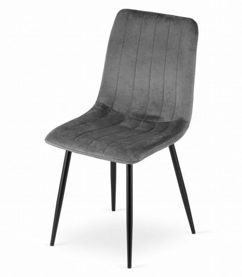 Zestaw stół NP 120x80cm Craft Czarny + 4 krzesła LAVA szare