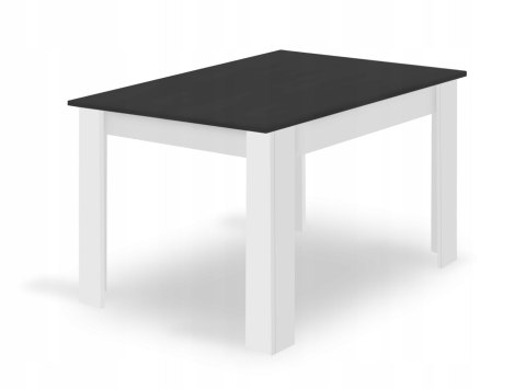 Zestaw stół prostokątny 120x80cm czarno-biały + 4 krzesła OSAKA czarne