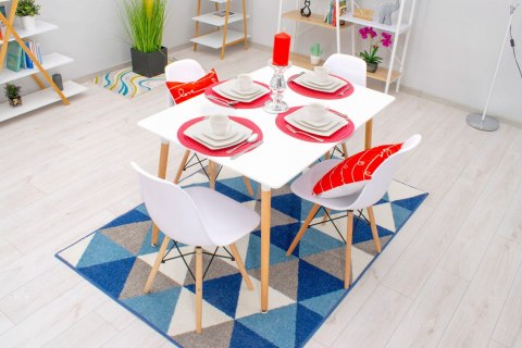 Zestaw stół prostokątny ADRIA 120x80cm biały + 4 krzesła OSAKA białe