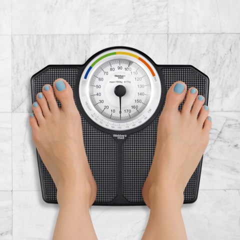 Klasyczna waga łazienkowa mechaniczna analogowa do 180 kg czarna WEBBER BMI ELDOM