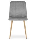 Krzesło LAVA - jasny szary aksamit / nogi kolor drewna x 4