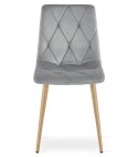 Krzesło LIBRA - jasny szary aksamit / nogi kolor drewna x 4