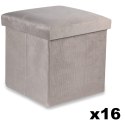 Pufa składana M - 30x30x30cm aksamit beż x 16