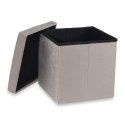Pufa składana M - 30x30x30cm aksamit beż