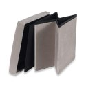 Pufa składana M - 30x30x30cm aksamit beż