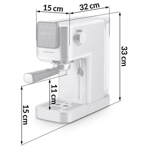 Ekspres do kawy kolbowy 20 bar Berdsen BD-770 srebrny