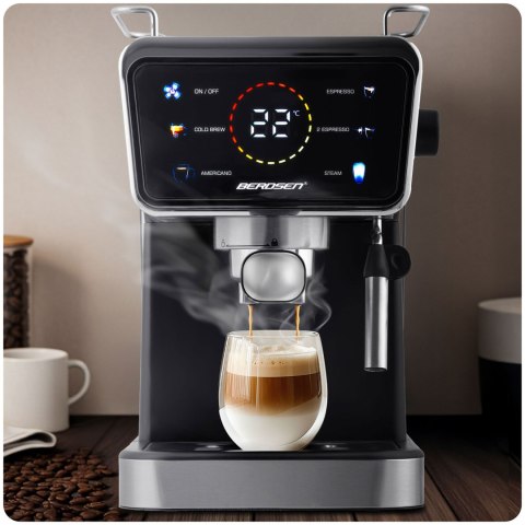 Ekspres do kawy kolbowy 20 bar Berdsen BD-771 czarny