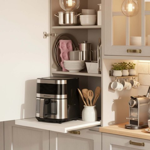 Frytkownica beztłuszczowa Air fryer duża frytownica 9,1l Berdsen 1700 W BD-656 srebrna