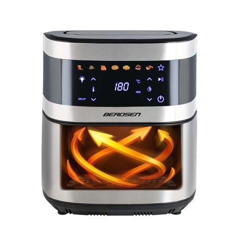 Frytkownica beztłuszczowa Air fryer duża frytownica 9,1l Berdsen 1700 W BD-656 srebrna