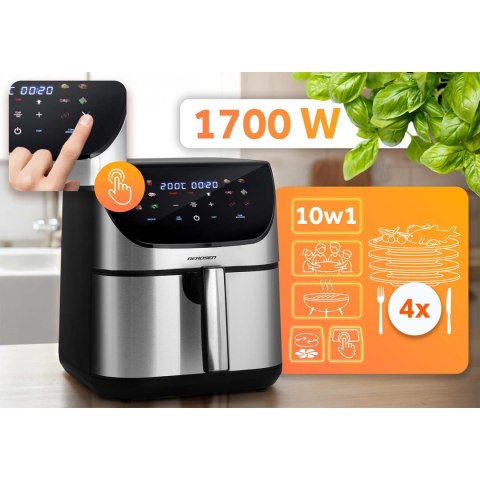 Frytkownica beztłuszczowa Air fryer frytownica 8l Berdsen 1700W BD-659 srebrna
