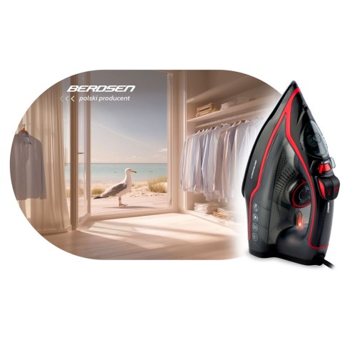 Żelazko parowe 2600W Berdsen BD-331 ceramiczna powłoka praca w pionie