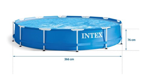 Basen ogrodowy stelażowy 366 x 76 cm INTEX 28210