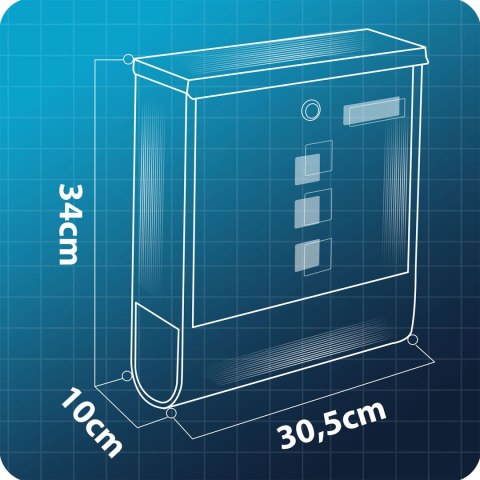 Skrzynka na listy 34x30,5x10 cm antracyt HM-861