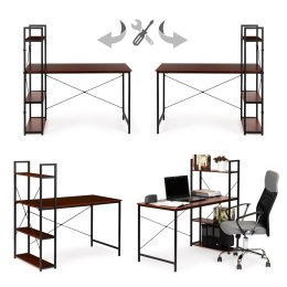 Biurko komputerowe drewniane regał z półkami loft ModernHome