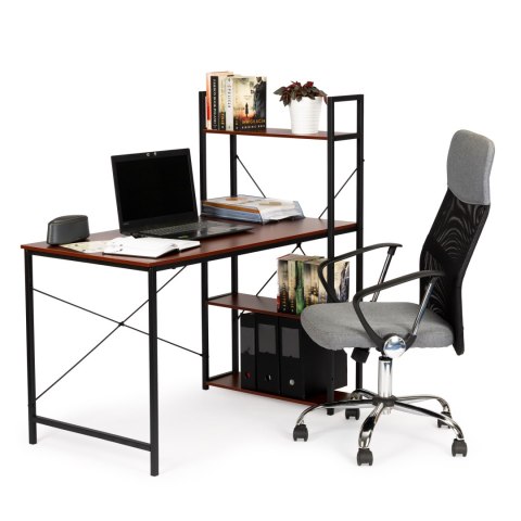 Biurko komputerowe drewniane regał z półkami loft ModernHome