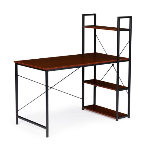Biurko komputerowe drewniane regał z półkami loft ModernHome