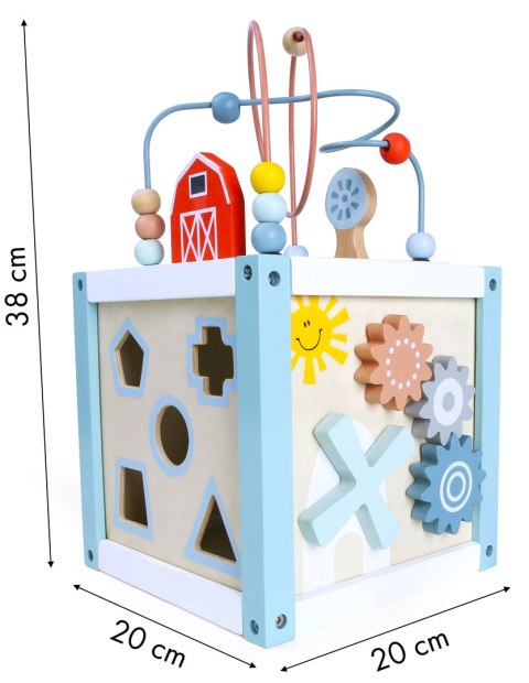 Drewniana kostka edukacyjna sorter +klocki ECOTOYS ECOTOYS
