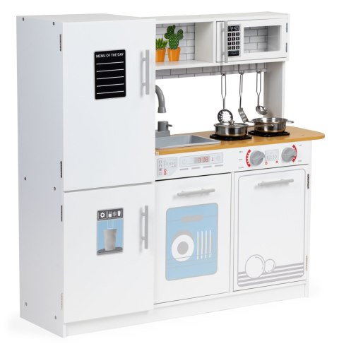 Drewniana kuchnia dla dzieci światło led + garnki ECOTOYS ECOTOYS