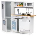 Drewniana kuchnia dla dzieci światło led + garnki ECOTOYS ECOTOYS