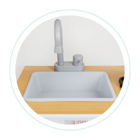 Drewniana kuchnia dla dzieci światło led + garnki ECOTOYS ECOTOYS