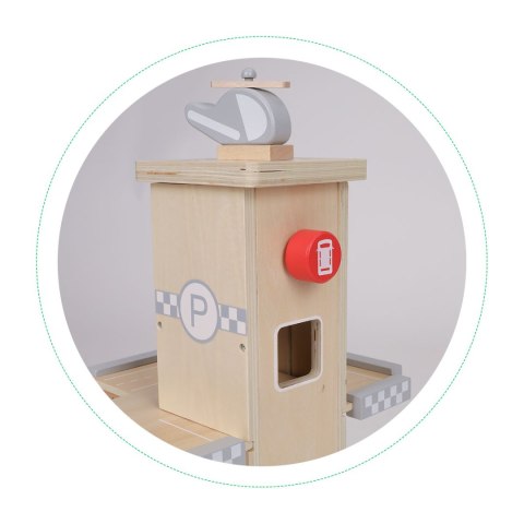 Duży drewniany tor garaż parking z windą + autka ECOTOYS ECOTOYS
