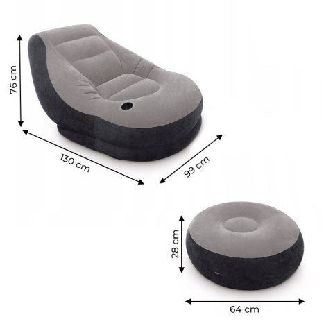 Fotel dmuchany sofa z podnóżkiem 1-osobowa INTEX 68564 INTEX