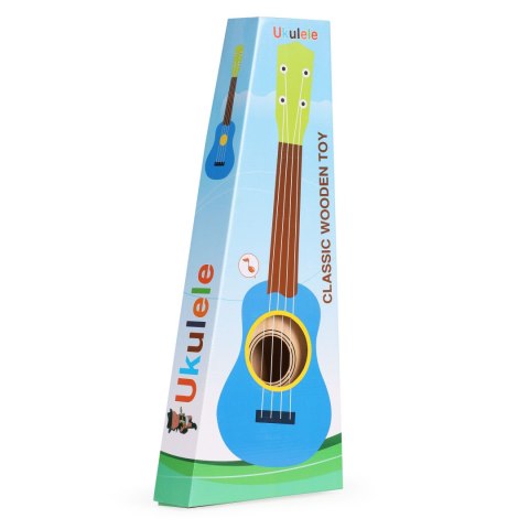 Gitara ukulele dla dzieci drewniana 4 struny nylonowe ECOTOYS ECOTOYS
