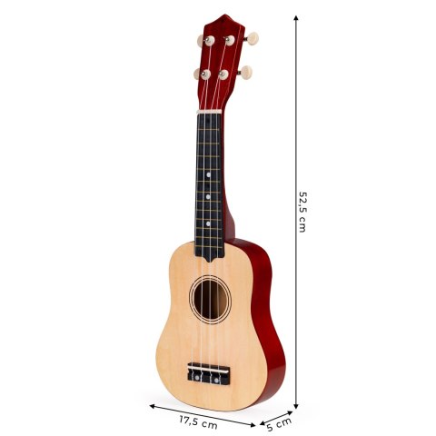 Gitara ukulele dla dzieci drewniana 4 struny nylonowe ECOTOYS ECOTOYS