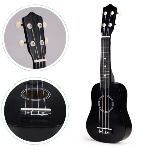 Gitara ukulele dla dzieci drewniana 4 struny nylonowe ECOTOYS ECOTOYS