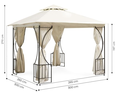 Namiot pawilon ogrodowy altana 3x3m +4 pełne ściany MultiGarden MultiGarden