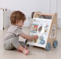 Pchacz chodzik drewniany edukacyjny z ruchomymi elementami ECOTOYS MULTISTORE