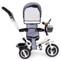 Rower trójkołowy obracany daszek wytrzymałe gumowe koła szary ECOTOYS ECOTOYS