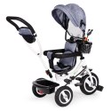 Rower trójkołowy obracany daszek wytrzymałe gumowe koła szary ECOTOYS ECOTOYS