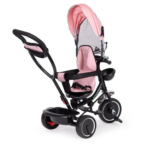 Rowerek trójkołowy z obracanym siedzeniem daszek różowy ECOTOYS ECOTOYS