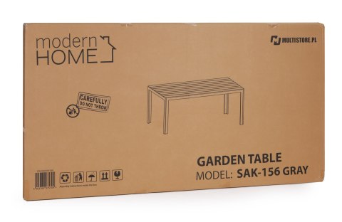 Stół ogrodowy 6-osobowy 156x78 cm polywood meble na taras szary MultiGarden