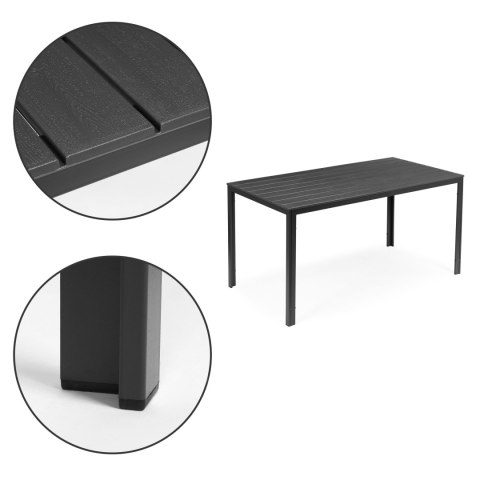 Stół ogrodowy 6-osobowy 156x78 cm polywood meble na taras szary MultiGarden