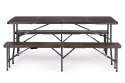 Zestaw cateringowy stół bankietowy 180 cm + 2 ławki brąz MultiGarden MultiGarden