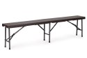 Zestaw cateringowy stół bankietowy 180 cm 2 ławki ratan brąz MultiGarden MultiGarden