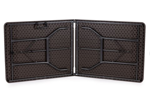 Zestaw cateringowy stół bankietowy 180 cm 2 ławki ratan brąz MultiGarden MultiGarden