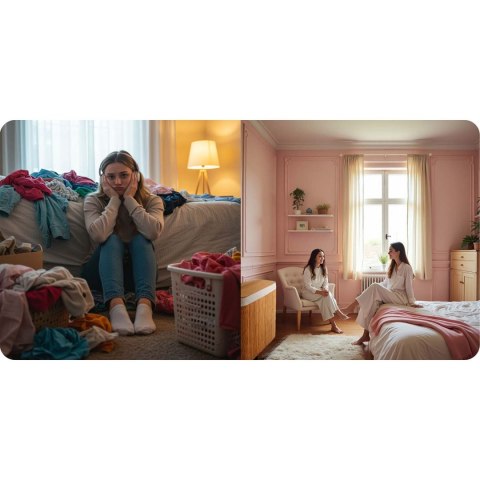 Bambusowy kosz na pranie bieliznę z pokrywą 100 l Massido