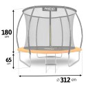 Trampolina ogrodowa profilowana 10ft/312cmz siatką wewnętrzną Neo-Sport