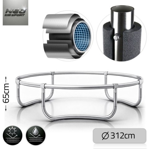 Trampolina ogrodowa profilowana 10ft/312cmz siatką wewnętrzną Neo-Sport