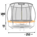 Trampolina ogrodowa profilowana 8ft/252cm z siatką wewnętrzną Neo-Sport