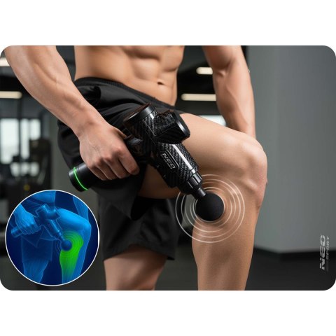 Pistolet do masażu ciała masażer 9 nakładek NS-503 Neo-sport czarny
